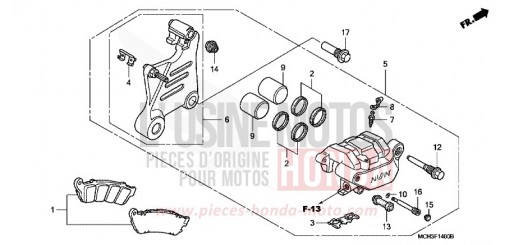 ETRIER DE FREIN ARRIERE (VTX1800C2/3/4) VTX1800C3 de 2003